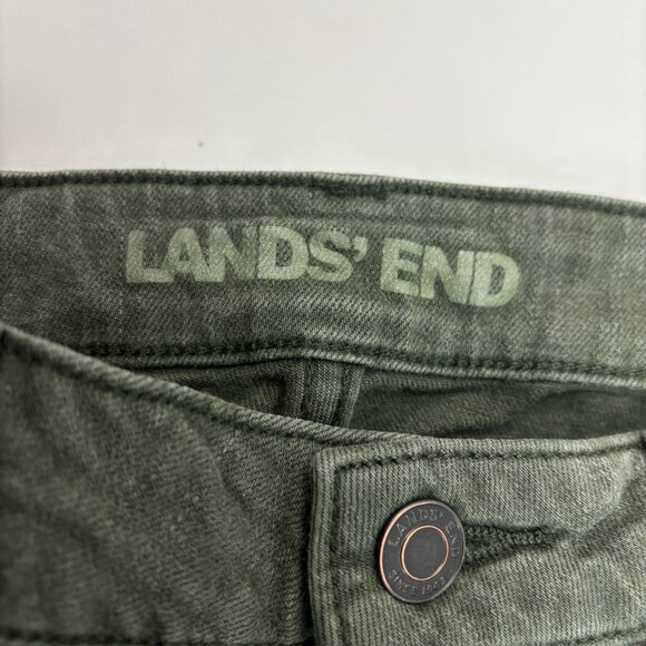 Lands' End Mid Rise Straight Jean Women's size 6 Green Denim Jeans - Picture 2 of 4